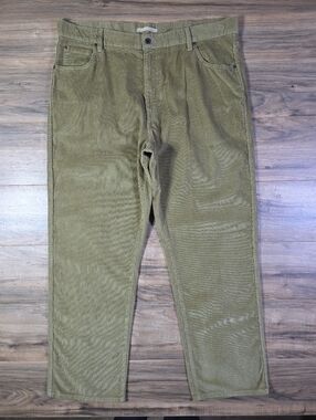 L.L.Bean Natural Fit Corduroy Pants | 42x34 Olive Green Gorpcore